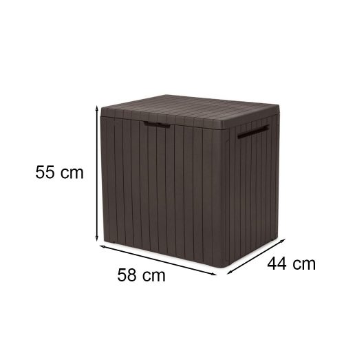 City műanyag kerti tároló 113L barna
