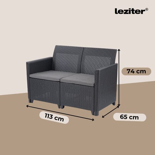 Claire 2 üléses műrattan kerti kanapé