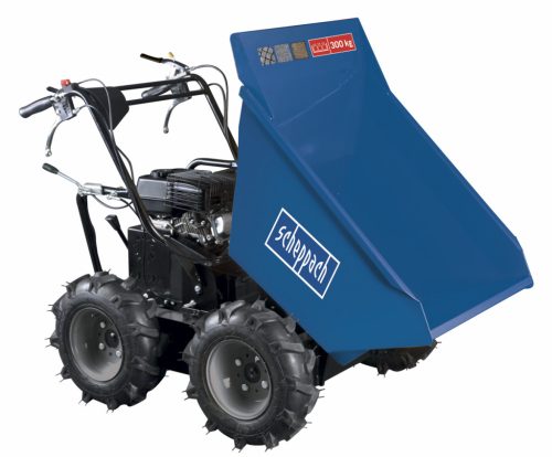 Scheppach DP 3000 - kerekes 4 x 4 meghajtású minidömper mechanikus billenéssel és 300 kg-os terheléssel