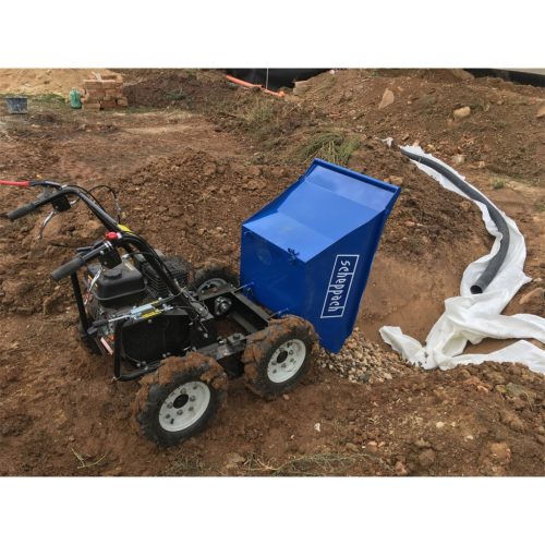 Scheppach DP 3000 - kerekes 4 x 4 meghajtású minidömper mechanikus billenéssel és 300 kg-os terheléssel