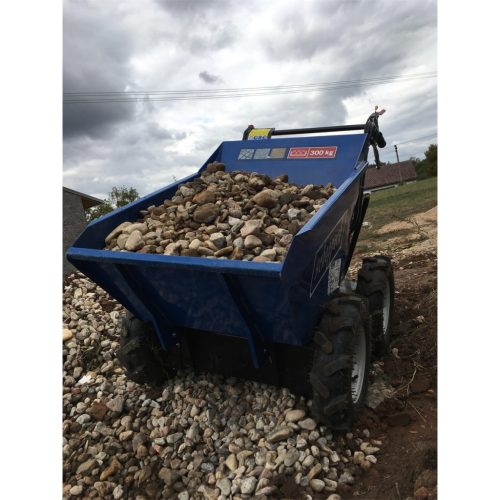 Scheppach DP 3000 - kerekes 4 x 4 meghajtású minidömper mechanikus billenéssel és 300 kg-os terheléssel