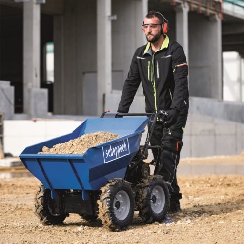 Scheppach DP 3000 - kerekes 4 x 4 meghajtású minidömper mechanikus billenéssel és 300 kg-os terheléssel