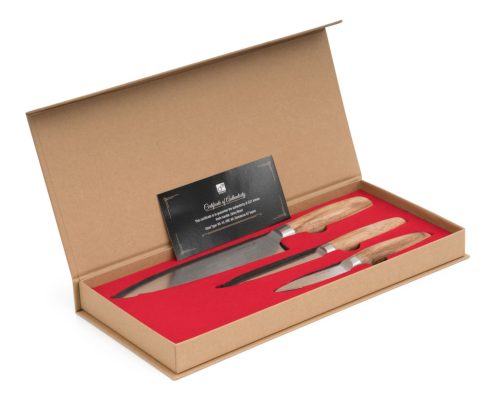 G21 Gourmet Damaszkuszi small box 3 db-os késkészlet, zebrawood markolattal