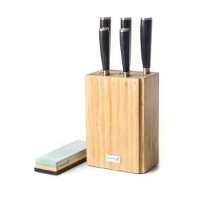   Késkészlet G21 Gourmet Premium 5 db bambusz késtartóban + csiszolókő