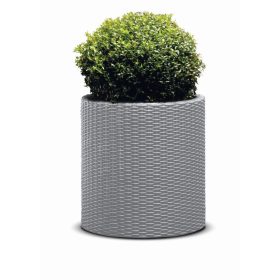 Keter Cylinder L virágcserép Silver Grey