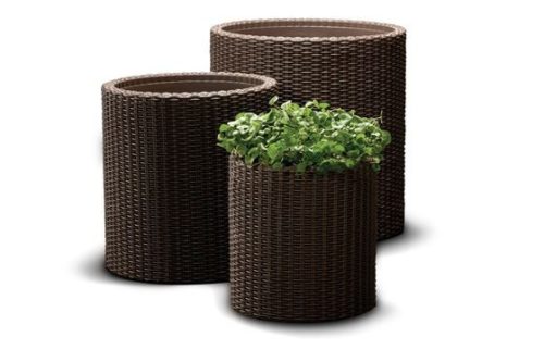 Keter Cylinder L virágcserép, barna