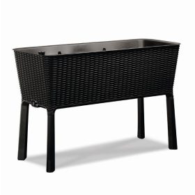   Keter Easy grow műrattan virágláda (magaságyás) - grafit szürke