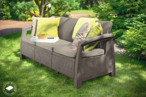 Kerti bútor Keter Corfu love seat max három személyes kanapé, cappuccino szín
