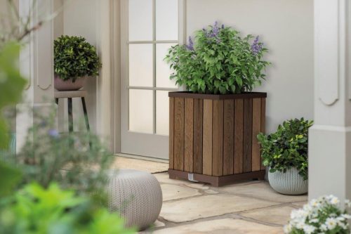 Keter Deco Square Magas virágcserép, diófa