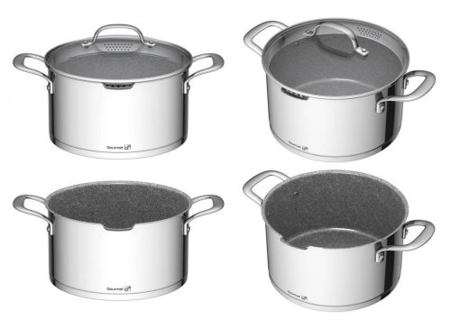 G21 Gourmet Miracle edénykészlet, egy fazékkal több, 11 darabos, rozsdamentes acél/greblon