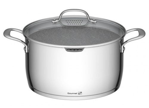 G21 Gourmet Miracle edénykészlet szűrővel, 4 darabos, rozsdamentes acél/greblon