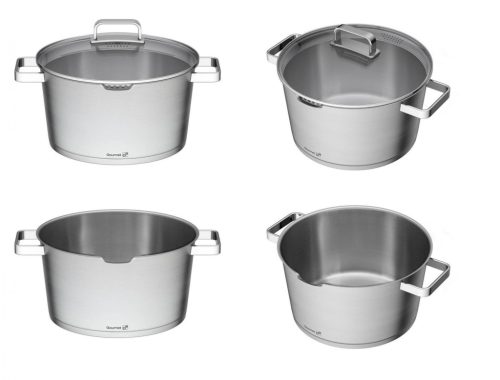 G21 Gourmet Magic edénykészlet szűrővel, 4 darabos, rozsdamentes acél
