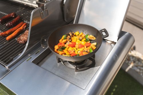 G21 Grillező szerszámok G21 wok grill serpenyő, öntöttvas
