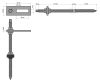 G21 tőcsavaros tetőkampó M10, 200 mm, hullámos tetőre, teljes készlet