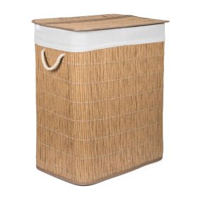   G21-es 105 literes szennyeskosár elválasztókkal, rattan utánzat, fehér betéttel