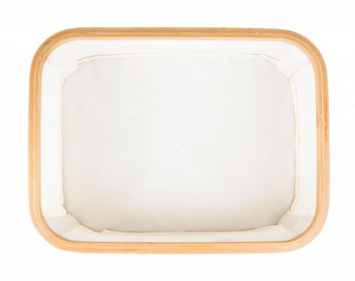 Tárolódoboz G21 40 x 30 x 15 cm, bambusz fedéllel, bézs