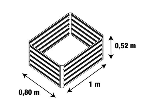 G21 Daisy magaságyás 100 x 80 x 52 cm, fémlemez, antracit