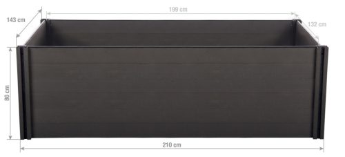 Magaságyás G21 Crop 210 x 143 x 80, WPC, Ébenfa