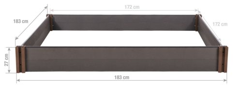 G21 Crop magaságyás 183 x 183 x 27, WPC, Ében