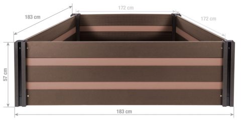G21 Crop Duo 183 x 183 x 57, WPC, dió, emelt melegágyas