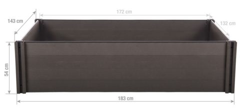 G21 Crop magaságyás 183 x 143 x 54, WPC, Ében