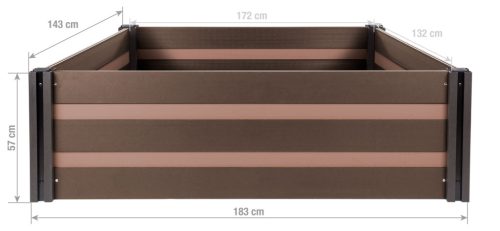 G21 Crop Duo magaságyás, 183 x 143 x 57 cm, WPC, dió