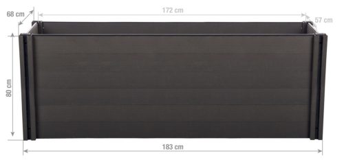 Magaságyás G21 Crop 183 x 68 x 80, WPC, Ébenfa