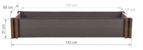 G21 Crop magaságyás 143 x 68 x 27, WPC, Ében