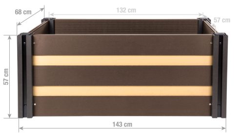 G21 Crop Duo magaságyás 143 x 68 x 57, WPC, Cumaru