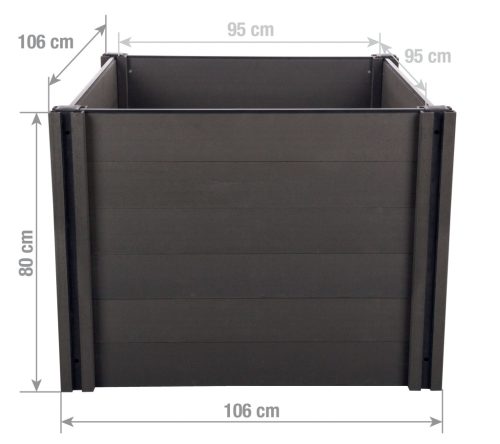 Magaságyás G21 Crop 106 x 106 x 80, WPC, Ébenfa