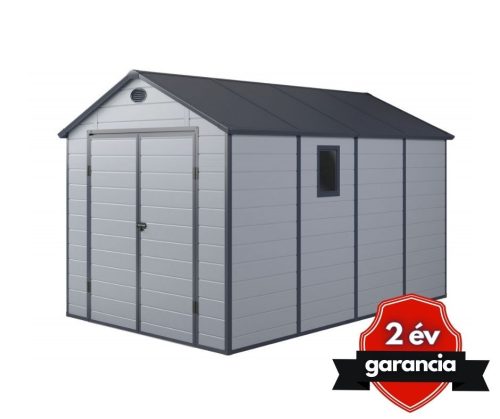 Kerti tároló ház kg. 2,3 X 3,6 méter alapterület, polikarbonát, világos szürke, G21 