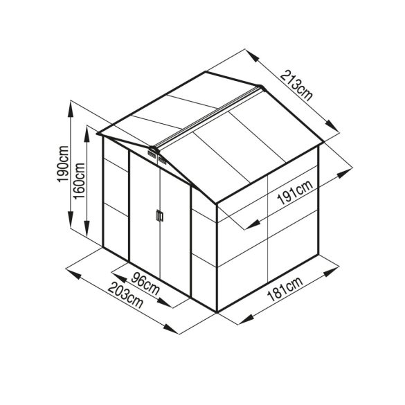 Kerti tároló ház kb. 2 X 2 méter alapterület, fém, barna, G21