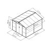 Kerti tároló ház kb. 3,1 X 2,7 méter alapterület, fém, szürke, GAH884 G21 63900561