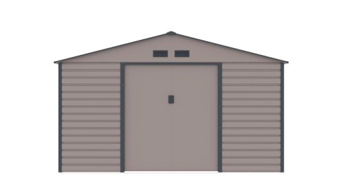 Kerti tároló ház kb. 3,3 X 3,1 méter alapterület, fém, szürke, GAH1085 G21 63900571