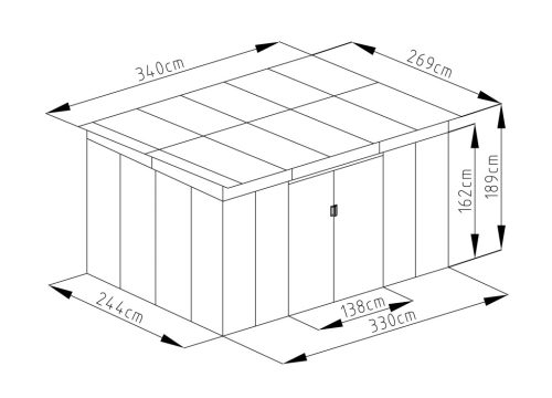 G21 GRAH 915 kerti tároló - 340 x 269 cm, barna