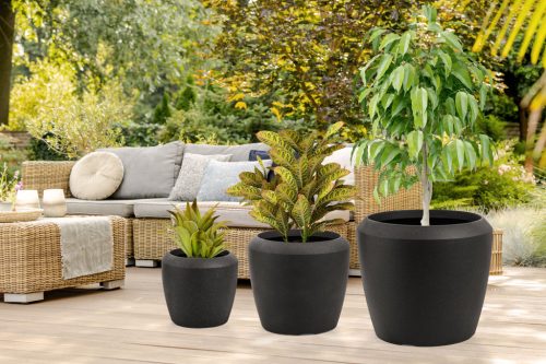 G21 Coal Round virágcserép 33,5 x 33,5 x 30,5