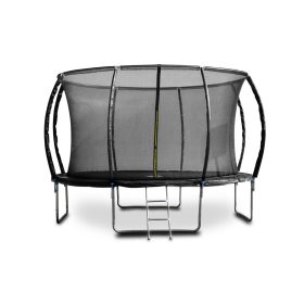   G21 SpaceJump trambulin védőhalóval, 366 cm, ajándék létrával, fekete színben