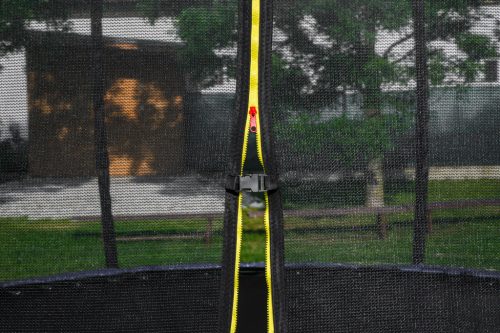 G21 SpaceJump trambulin védőhalóval, 366 cm, ajándék létrával, kék színben