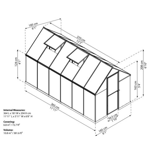 Palram - Canopia Multiline 6x12