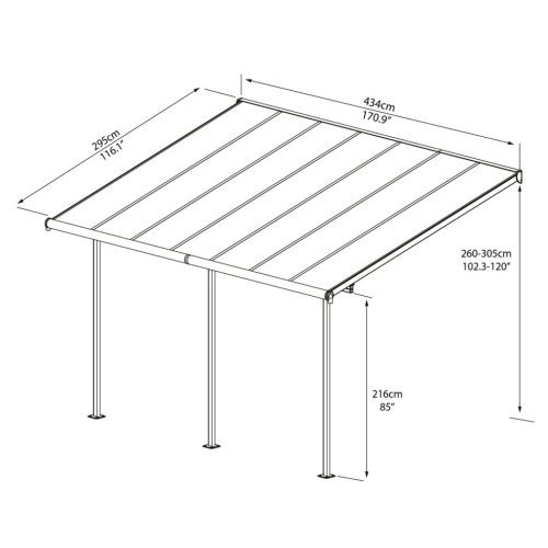 Palram - Canopia Sierra 4200 szürke 3 x 4,25