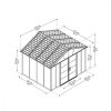 Kerti tároló ház 3,3 X 2,7 méter alapterület, polikarbonát, antracit, PALRAM Yukon 11X9