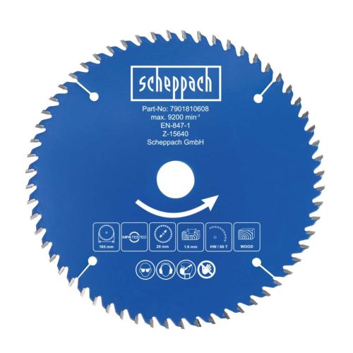 Scheppach Körfűrészlap átm. 165/20, 60 fog