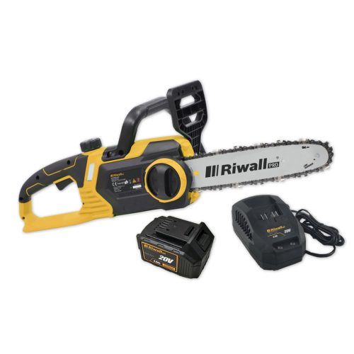 Riwall PRO RACS 2520i SET - akkus láncfűrész 20 V szénkefe nélküli motorral (akkuval és töltővel)