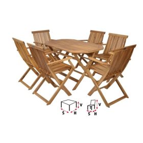 hecht kemény akácfa kerti bútor szett, 6 szék 1 asztal kert és hobbi HECHTBASICSET6