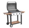 HECHT FIREWOOD 3 gázos kerti grill, 3 égőfejes, fa polcos