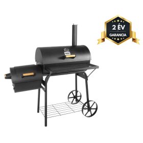 HECHT SENTINEL Faszenes kerti grill, smoker, két tűztér