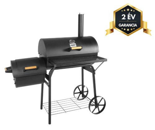 HECHT SENTINEL Faszenes kerti grill, smoker, két tűztér
