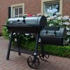 HECHT SENTINEL-MAX Faszenes kerti grill, smoker, két tűztér, hatalmas méret