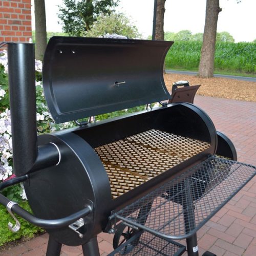 HECHT SENTINEL-MAX Faszenes kerti grill, smoker, két tűztér, hatalmas méret