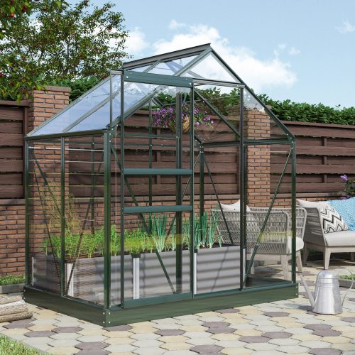 üvegház VITAVIA VENUS 2500 tiszta üveg 3 mm zöld színű LG1030